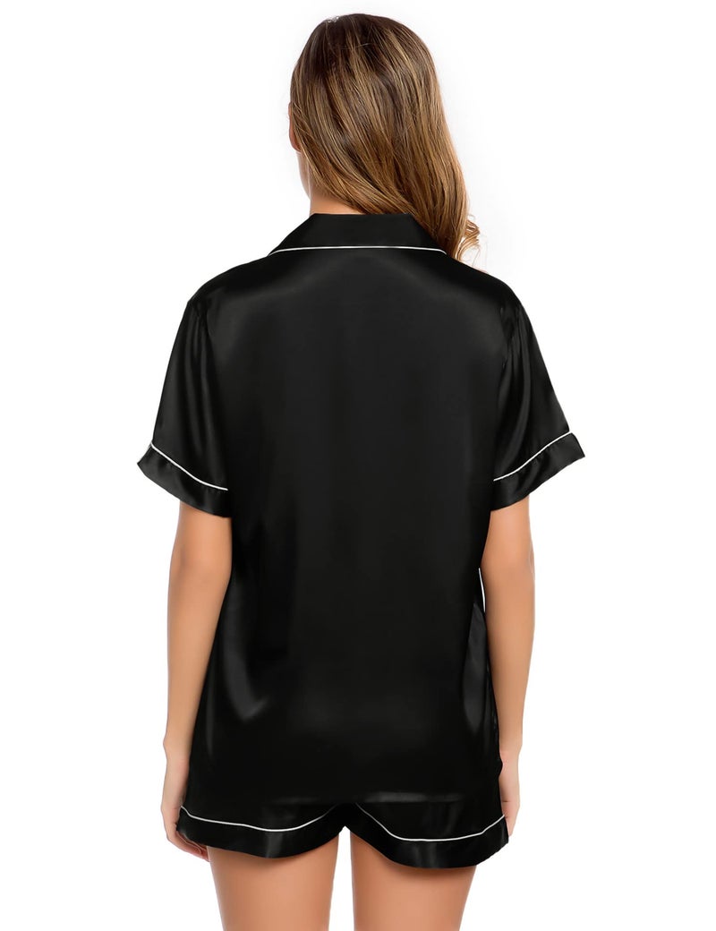 LecGee Womens Silk Satin Pajamas Set Button Down Sleepwear Loungewear - Image 4
